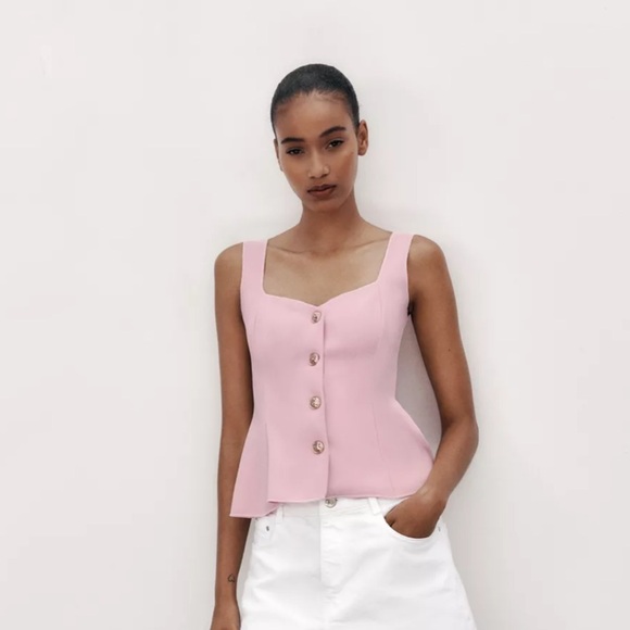 Zara Tops - Zara Stretch Peplum Vest Top NWT M
